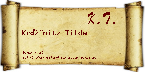 Kránitz Tilda névjegykártya